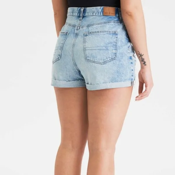 American Eagle Curvy Mom Short Ripped Jean Shorts Cut Off Denim Shorts Size 2 - Image 2