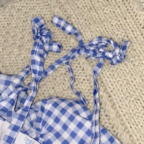 Time and Tru blue & white checkered maxi dress size XLarge - Image 5