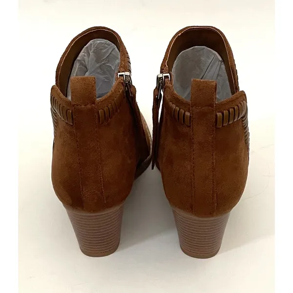 Dolce Vita Heeled Pointed Toe Suede Western Bootie Brown Tan Size 7 NEW - Image 4