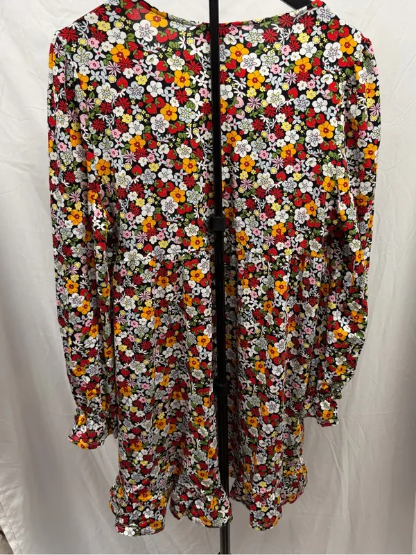 Modcloth Women's XL Ever So Sweetly Colorful‎ Floral Long Sleeve Babydoll Dress - Image 6