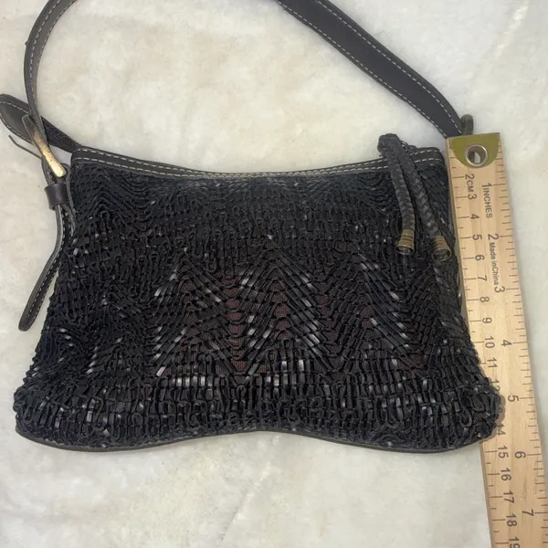 Vintage Y2K Nine West Boho Brown Rustic Fairy Festival Hippie Shoulder Bag Purse - Image 9