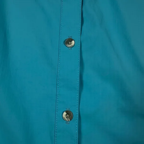 White Sierra Womens Medium Turquoise Ripstop Hiking Trail Shirt Roll Tab Sleeve - Image 2