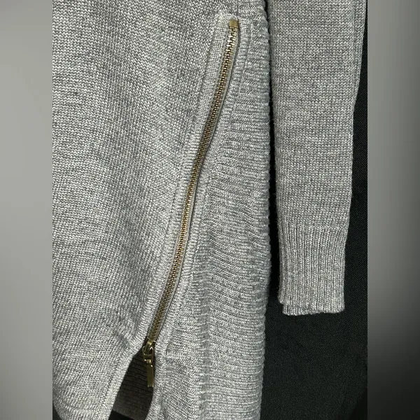 Worthington Gray Women's Open Front Cardigan Sweater with Zipper Detail SZ SM - Image 5