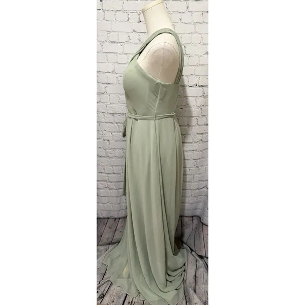 Azazie Green Sleeveless Chiffon Bridesmaid Dress, Prom, Gown, Party, Regular 8 - Image 3