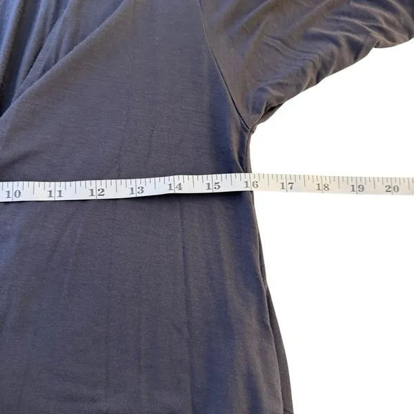 Barefoot Dreams Malibu Collection Sand-Washed Jersey Knit Midi‎ Robe Small Gray - Image 9