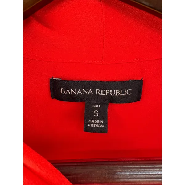 Women’s Banana Republic Small Bright Red Long Sleeve Blouse - Image 4