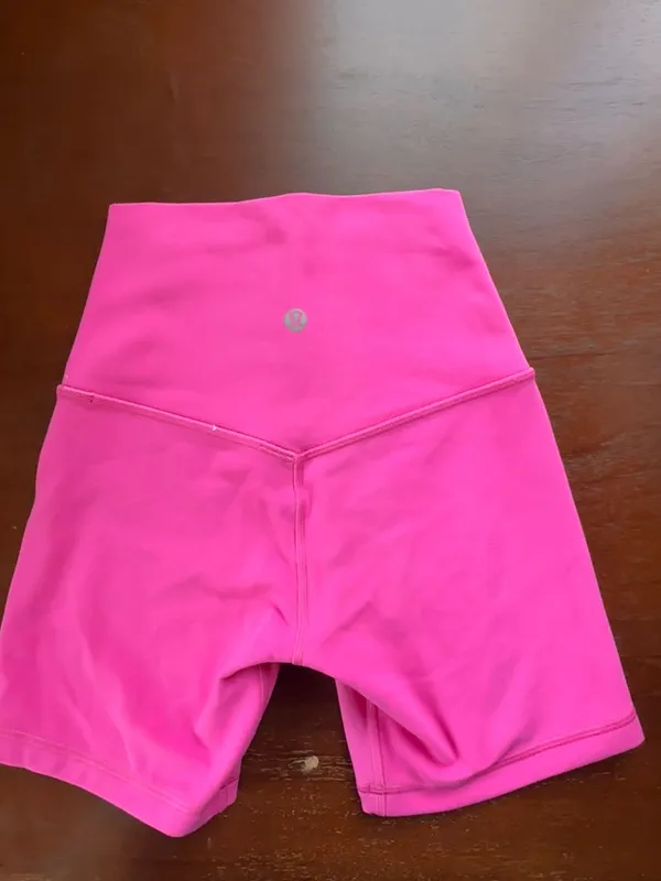 Hot Pink Lululemon Biker Shorts - Image 2