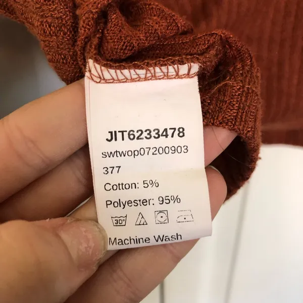 Rust Orange Ribbed Cropped Sweatshirt and Jogger Set Size M Size M - Image 11