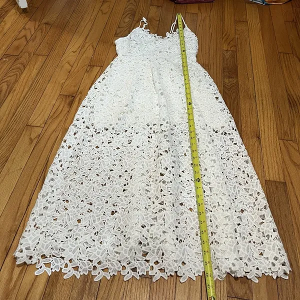 ASTR the‎ Label Lace A-Line White Midi Dress Size Small - Image 9
