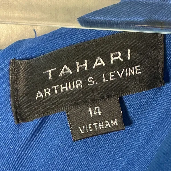 Tahari Arthur S. Levine Royal Blue Satin Ruched Cocktail Dress Sz‎ 14 Evening - Image 3