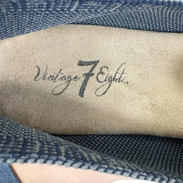 Vintage 7 Eight Vivie Heathered Blue Textile Fabric Slip On Loafers‎ Size 8.5 - Image 6