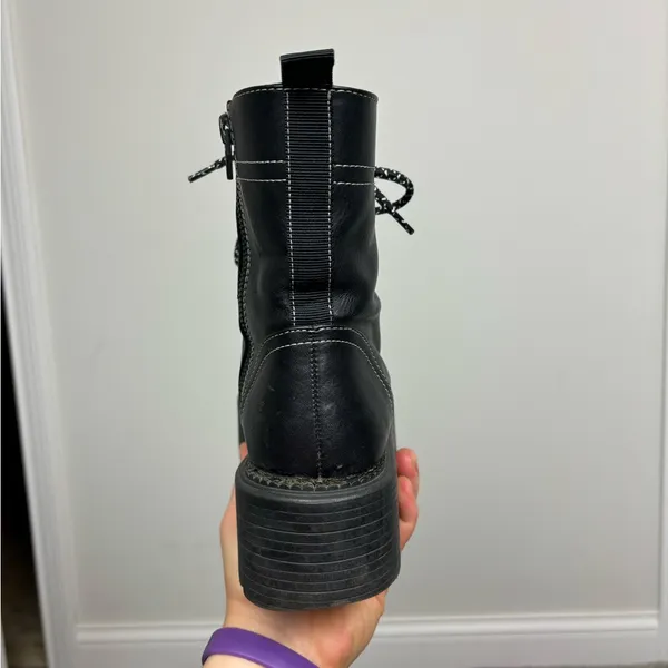ASOS Black combat lace up‎ boots - Image 4