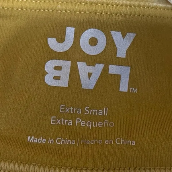 JoyLab Yellow Gold Velour Velvet Sleeveless Crop Top Leggings Pants 2 Pc Set XS - Image 6