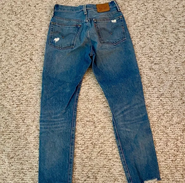 501 Distressed High-Waisted Jeans - Image 2
