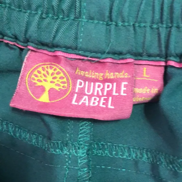 Healing Hands Purple Label Scrub Pants Women’s Size Large Green Color - Image 4