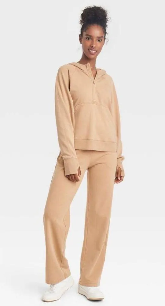 JoyLab Beige Half Zip Fleece Pullover Sweatshirt Size XL - Image 3