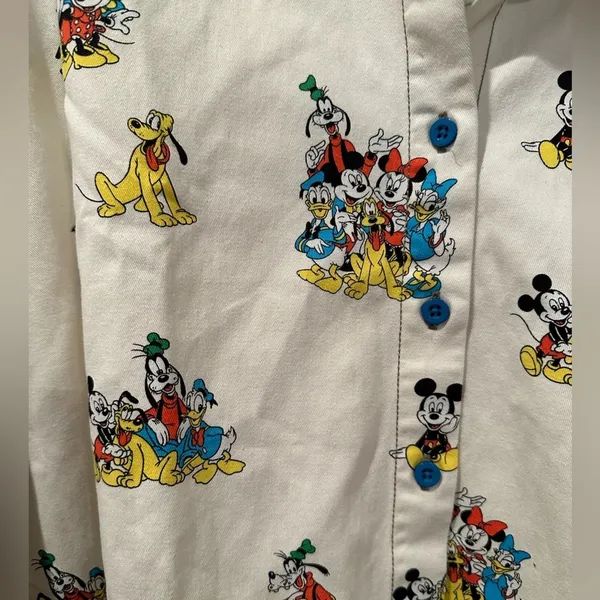 NWT Disney Parks Mickey and Friends Long Sleeve Button Down S - Image 2