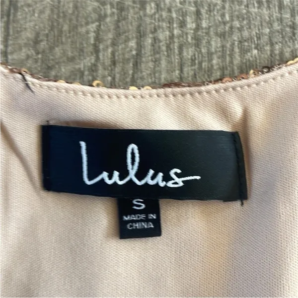 Lulu's Size Small Gold Sequin Party Dress. - Image 3