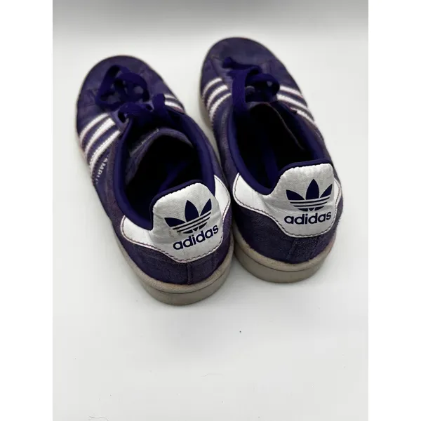 Adidas‎ Campus Sneakers Womens 5 Purple Suede Low Top Classic 3 Stripe Shoes - Image 3