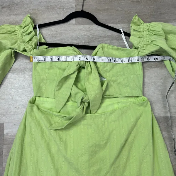 Sabo Skirt Green Double Knot Cut Out Mini Dress Size 10 - Image 7