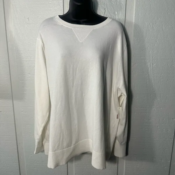 Daily Ritual Women’s White Sweater Size 3X EUC - Image 2