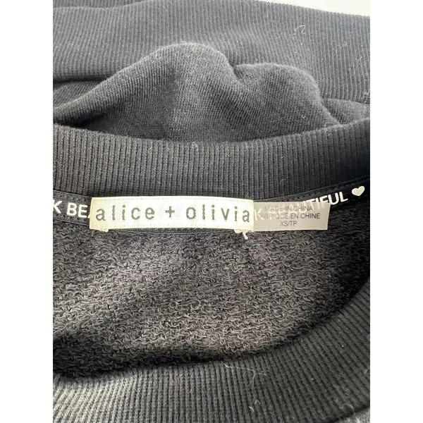 Alice + Olivia Carrie Ruffle Sweatshirt‎ Sweater Black XS - Image 7