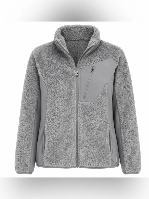 Columbia Gray High-Pile Fleece Full-Zip Jacket Women’s L - Image 2
