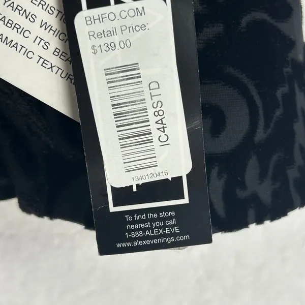 Alex Evenings Black Velvet Burnout Damask Floral Evening Jacket Blazer XL NWT - Image 5