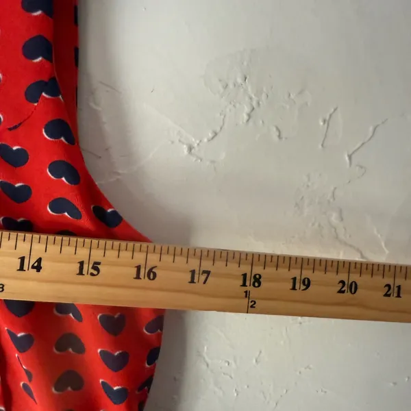 Girlfriends Material Red Navy‎ Heart Print Pleated Sleeveless A-Line Dress M - Image 5