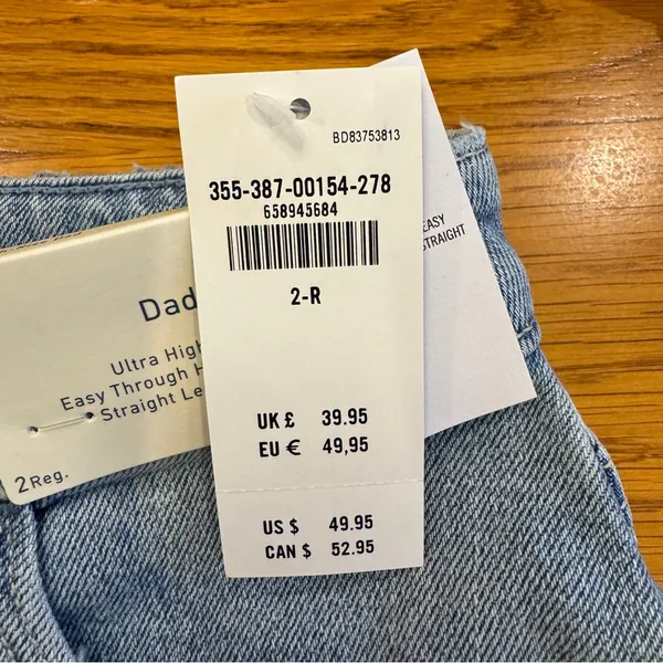 Hollister Ultra High Rise Dad Jean‎ Womens Size 2 Regular in Light Wash NEW - Image 7