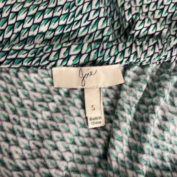 Joie Dalila Blue Green All Over Leaf Pattern Strapless Coastal Beach Maxi Dress‎ - Image 9
