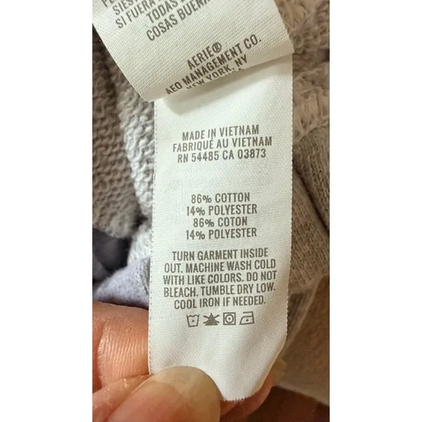 Aerie Women's Small Low Rise Barrel Leg Sweatpants Gray Jogger Pockets - Image 6