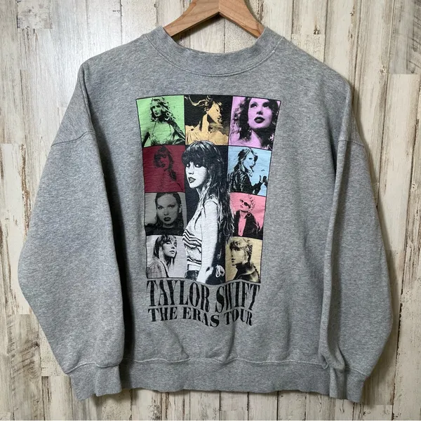 Taylor Swift‎ Eras Tour Grey Crewneck Sweatshirt Top SOLD OUT Medium Swifty - Image 2
