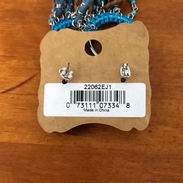 Justin Boots Turquoise Concho Fringe Earrings Western Cowgirl Boho Statement NWT - Image 7
