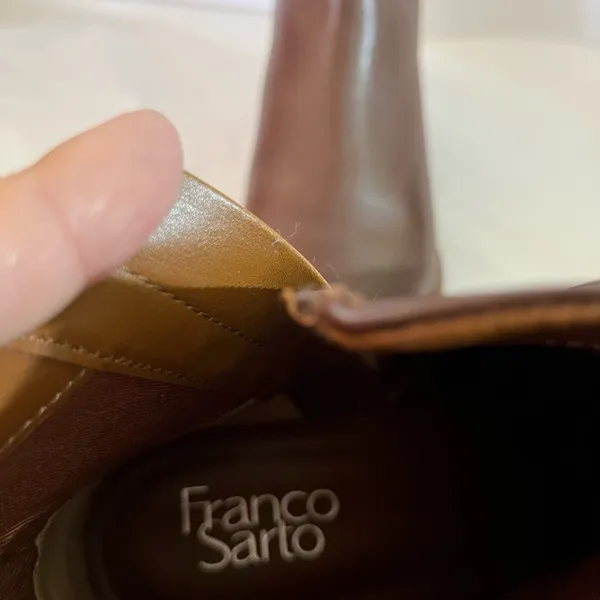 FRANCO SARTO (7) BROWN LEATHER ANKLE BOOT WITH SIDE ZIP PREOWNED - Image 11