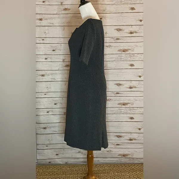 nanette lapore grey/black classic office siren textured sheath dress Size 6 - Image 4