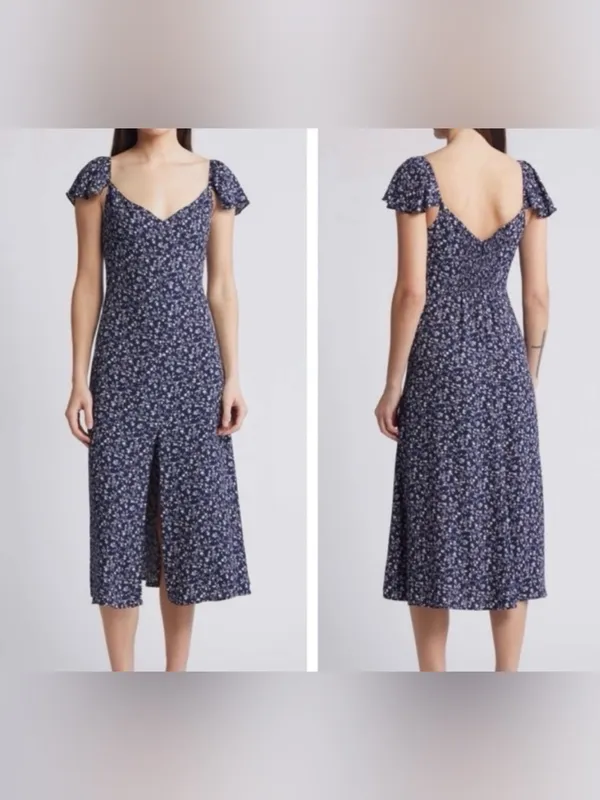 Nwot Reformation Baxley midi dress floral twilight viscose size 4 - Image 2