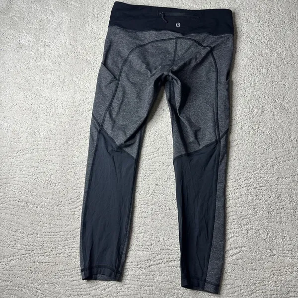 Women's Lululemon 8 Speed Up Right Weathered‎ Grey Athletic Leggings Pockets - Image 4