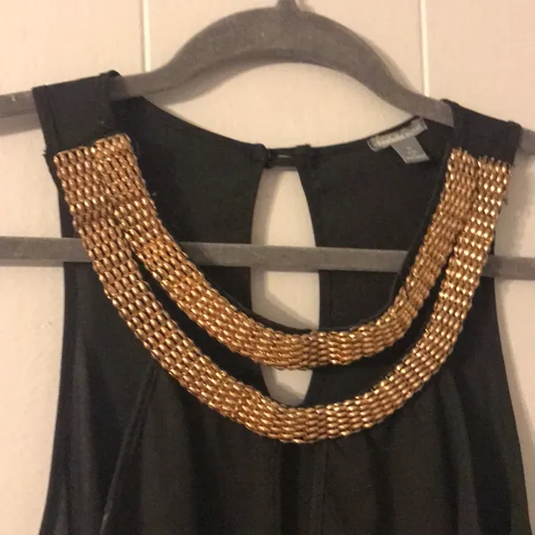 Charlotte Russe Black Tank With Gold Neck Detailing - Image 2