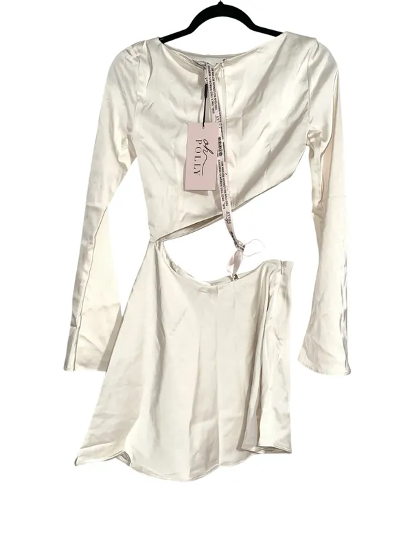 NWT Oh Polly Asymmetric Cut-out Long Sleeve Ivory Mini Dress US 0 - Image 5
