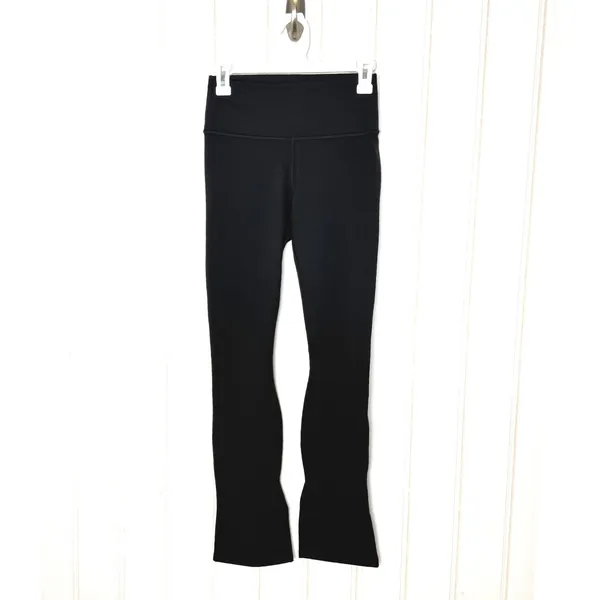 Fabletics Black High Waisted Split Hem Flare Leggings Sz Small - Image 6