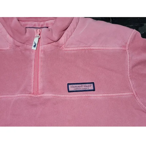 Vineyard Vines Women's 1/4 Zip Pullover Sweatshirt Size Medium - Pink - Image 3