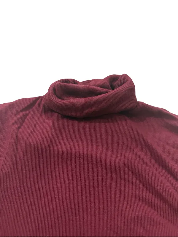Splendid Burgundy Ribbed Turtleneck Sweater Long Sleeve Top Basic Medium Women's - Image 2