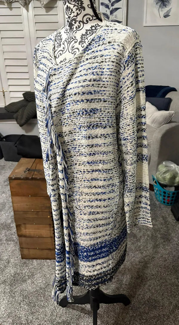 Fate Size XXL Blue Black And White Duster Jacket - Image 2