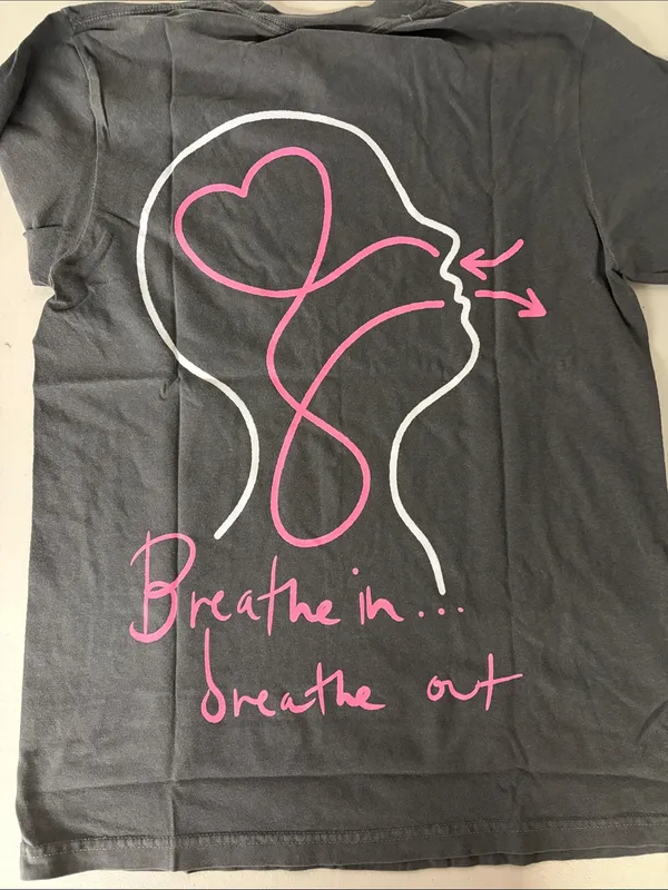 Sz Xs new Rachel Platten Gray Tee with Pink Script Logo this is my fight song - Image 3