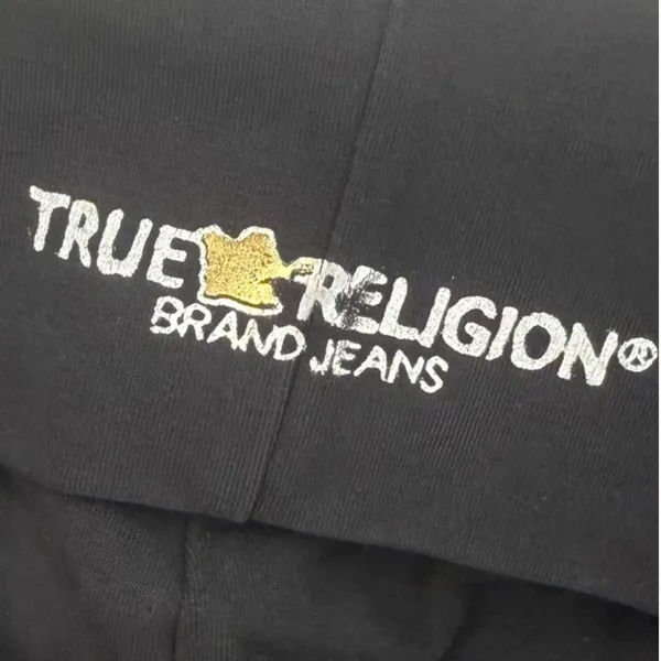 NWT True Religion Eva Pant Black Athletic Hook Up Flare Leggings Size Large - Image 3