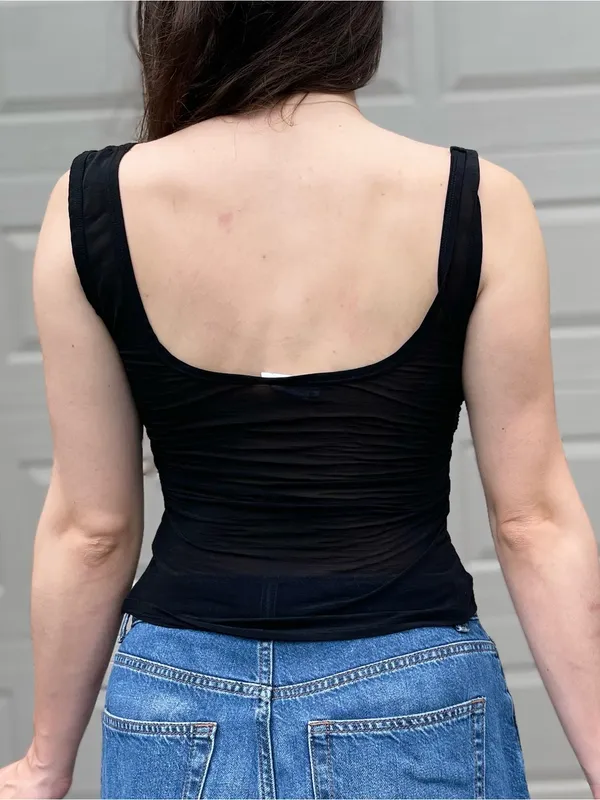 Revolve Lovers + Friends Black Sheer Knit Tank Going Out Top Small - Image 5