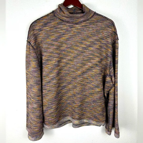 Free‎ People We the Free Sunny Days S Multicolored Turtlenck Long Sleeve Sweater - Image 2