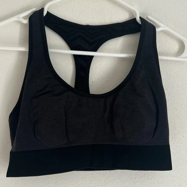 Lululemon Black Heathered Ebb & Flow Racerback Bra Reversible Size Small - Image 5