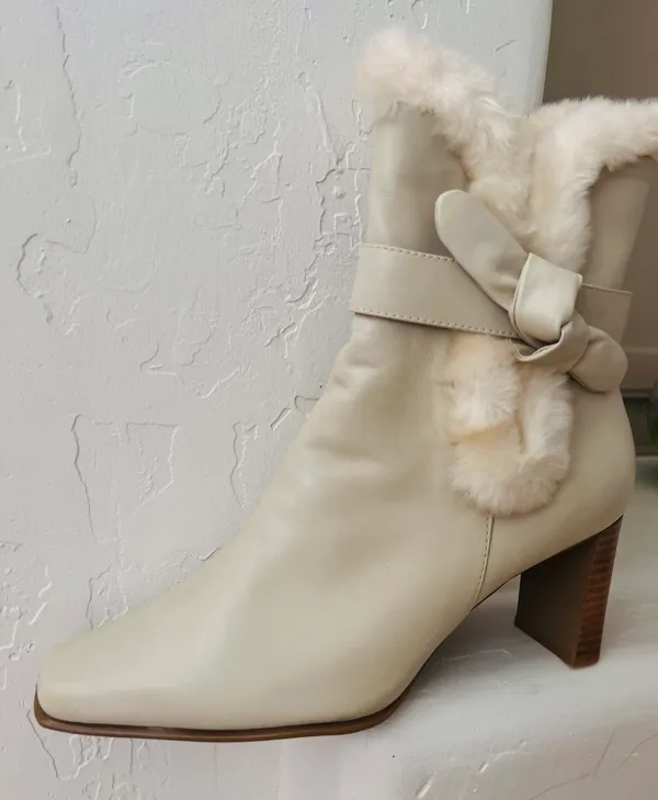 Markon Cream Faux Fur Boots - Image 2
